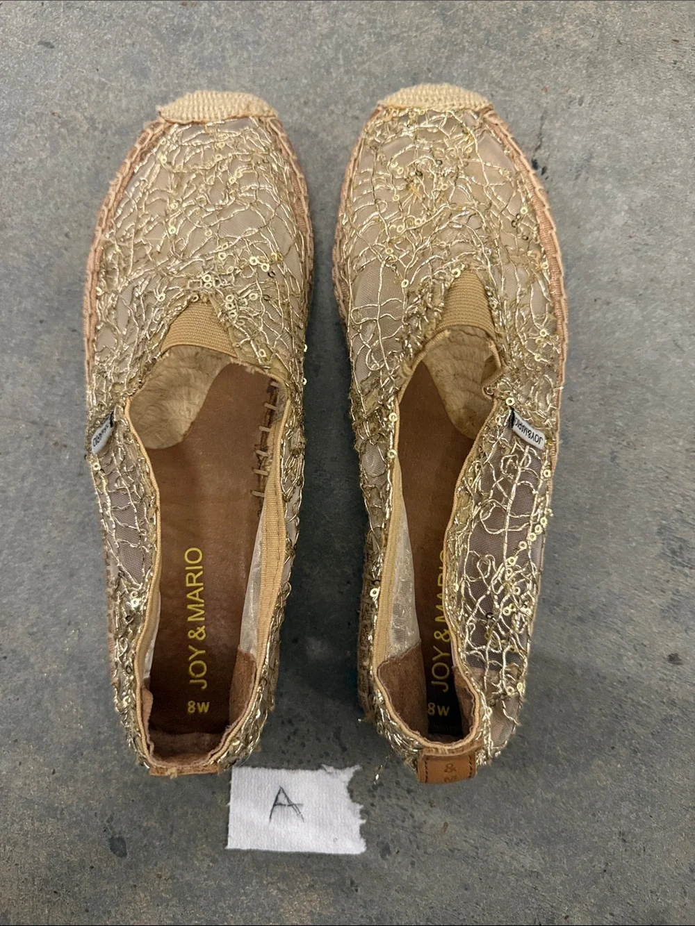 Women's Tan Sequin Espadrille Slip-On